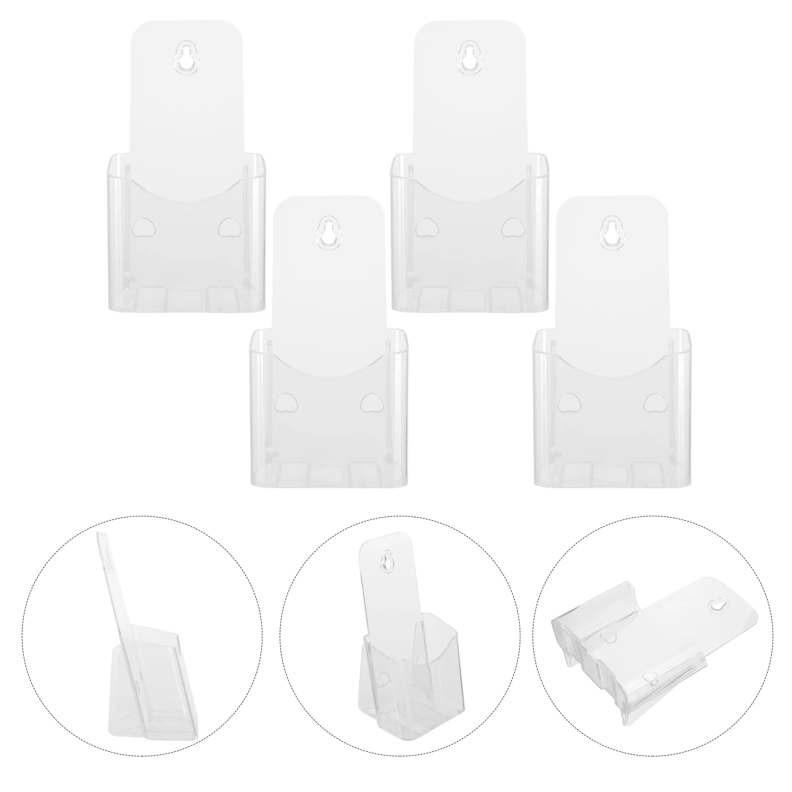 

4Pcs Display Stand Clear Acrylic Brochure Lightweight Portable Desk Ganizer Flyer Holder Rack Trifold Leaflets Pamphlet Stand
