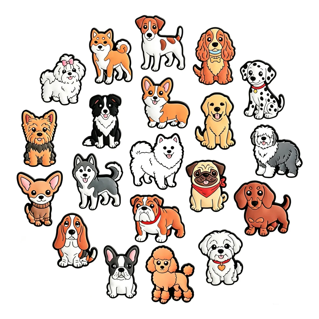 Cute Golden Retriever Dog Shoes Charm German Shepherd Shoes Accessories Sheepdog PVC Shoe Decoration Gift for Dog Lovers