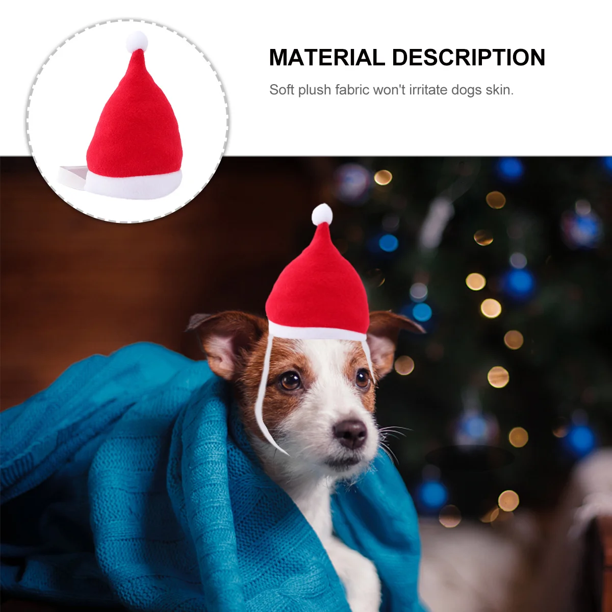 

1Pcs Pet Christmas Hat Soft Non-Irritating Fabric Adjustable Strap for Pets Xmas Parties Decor Pet Christmas Hat
