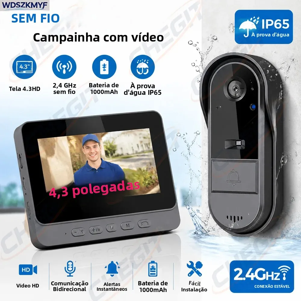 waterproof-smart-24g-wireless-doorbells-video-intercom-camera-inteligente-night-vision-43inch-screen-for-security-home