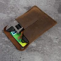 Genuine Leather Leather EDC Organizer Belt Clip Black/Brown Outdoor Tool Pouch Handmade 3 Pockets EDC Pouch Pocket Multi-Tool