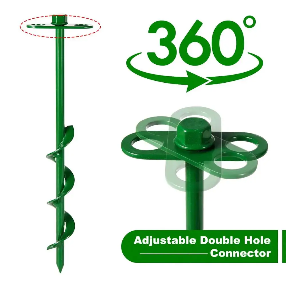 

12-дюймовый многоразовый спиральный анкер для грунта, усиленный, для садовых работ, кемпинга, палаток, навесов, навесов для автомобилей, сараев, качелей, батутов