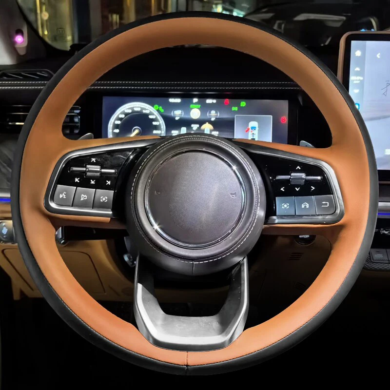 

Hand Stitched Leather Car Steering Wheel Cover Non-Slip Durable Leather for Tank 400hi4z 300 500hi4t 700Interior Accessories