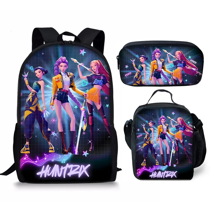 

Роскошные популярные KPop, новинка, забавные 3D принты, 3 шт./компл., школьные сумки для ноутбука, рюкзак, рюкзак через плечо, сумка для обеда, пенал