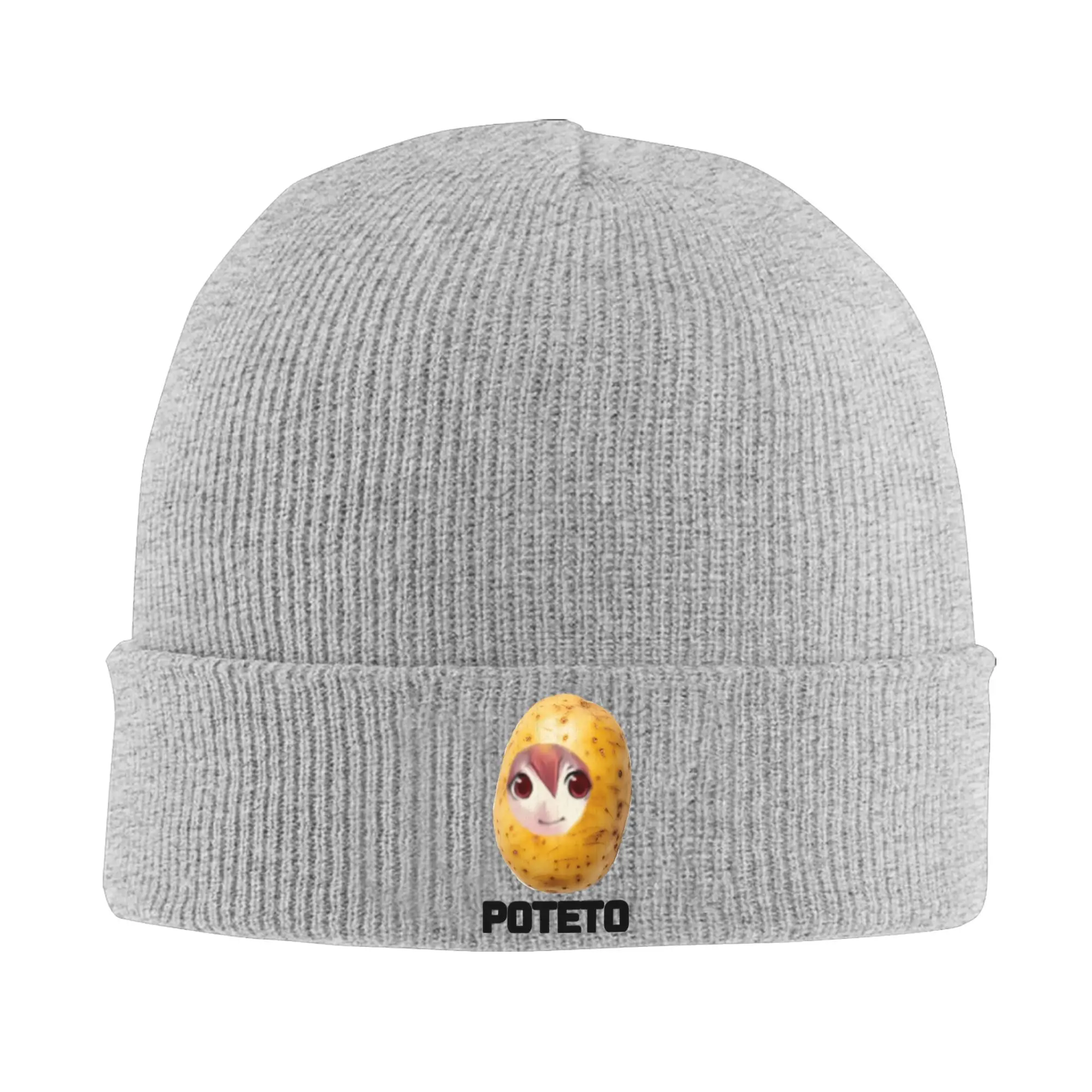 Poteto Creative Kasane Teto Expression Knitted Hats Autumn Beanies Street Funny Potato Caps Female Male Acrylic Casual Bonnet