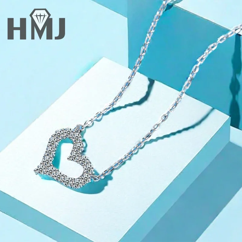 Moissanite Diamond 1CT Necklace For Woman Pendant 925 Silver Women Chains Party Bridal Fine Jewelry