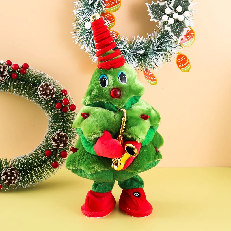Can sing, dance, Christmas tree, electric swing, plush Christmas toys, glow, dance, Christmas tree, Christmas, Halloween