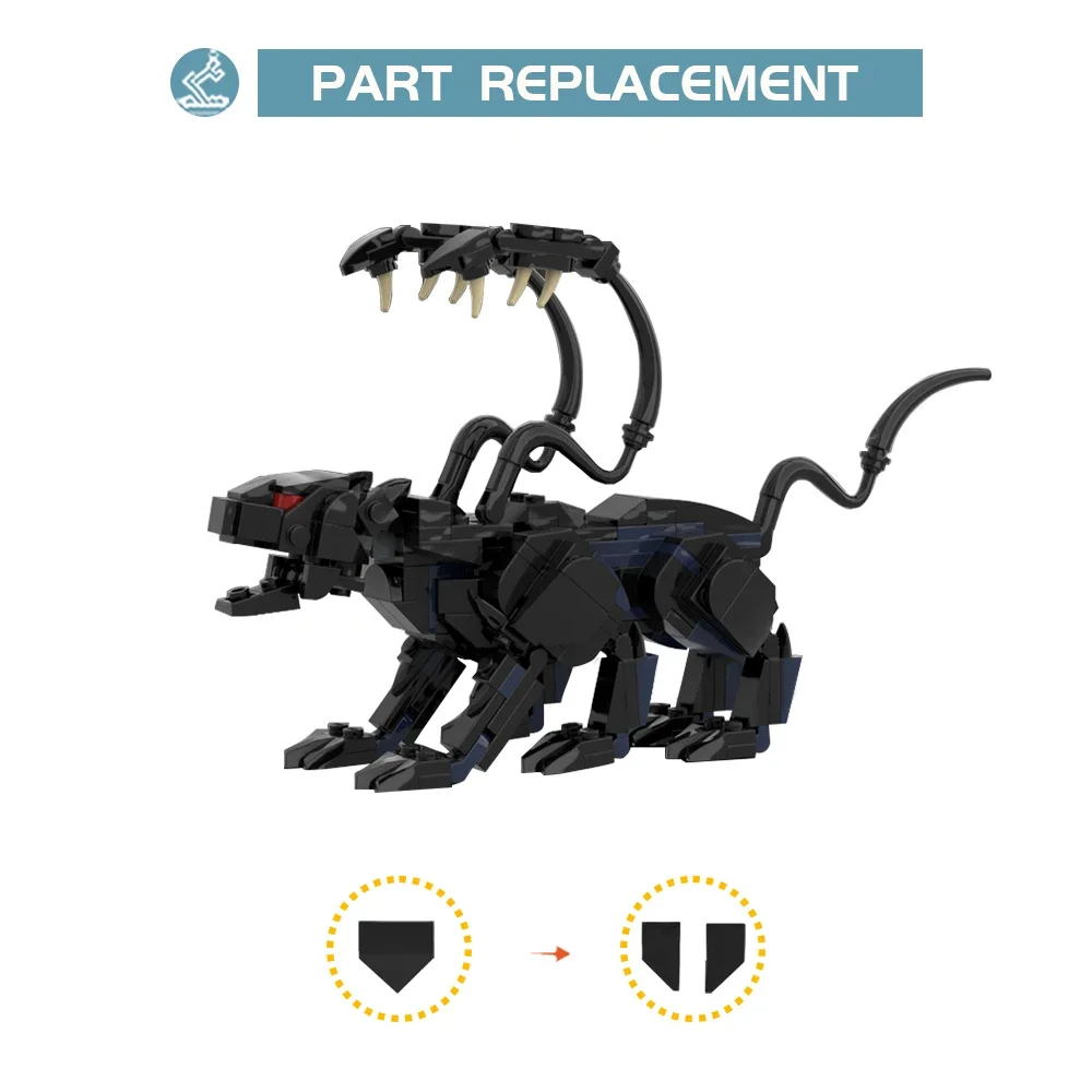 MOC Beast Black Monster Building Blocks Model Dungeons  Displacer Beast Character Bricks DIY Assembled Toy for Children Gift