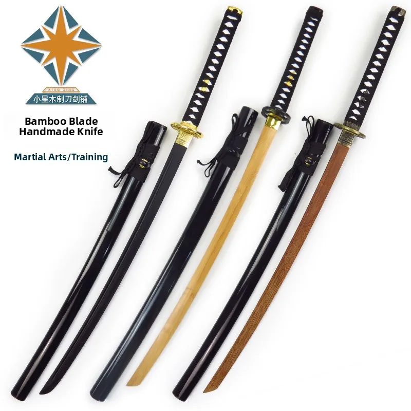 Bamboo Martial Arts Practice Sword with Scabbard Wooden Blade Samurai  Traditional Japanese Swordsmanship Training Sword