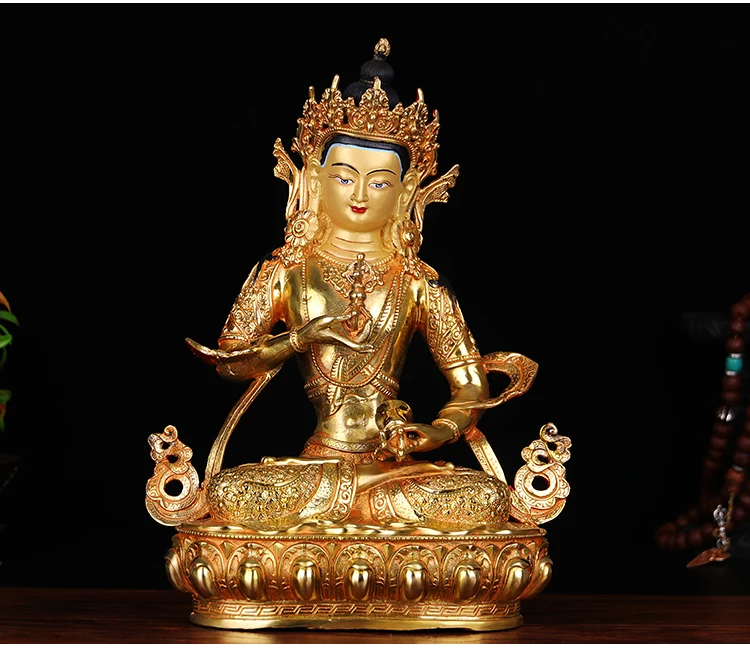 Special Offer 33CM large HOME family efficacious Talisman Buddhism Gilding Gold-plated Vajrasattva mahasattva Buddha statue