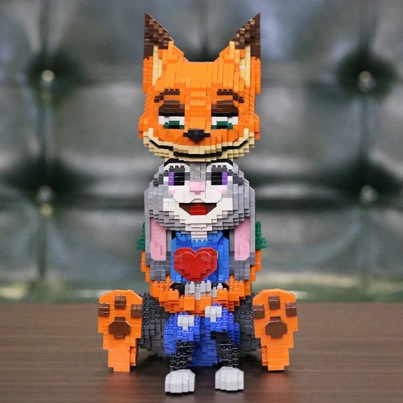 Zootopia Mini Building Blocks Judy Rabbit Anime Action Figures Nick Fox Collection Micro Bricks Toys for children