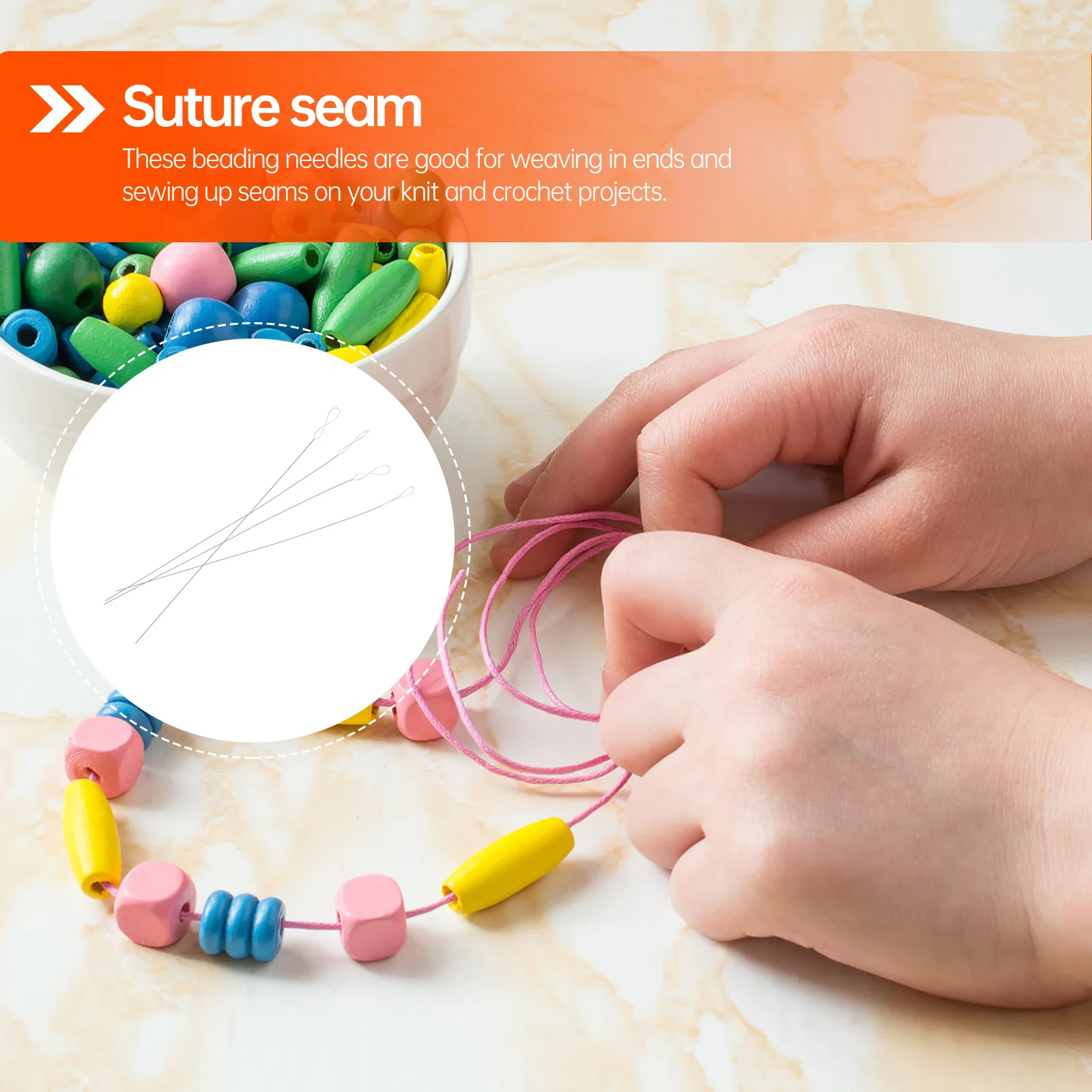 4Pcs Beading Needle…