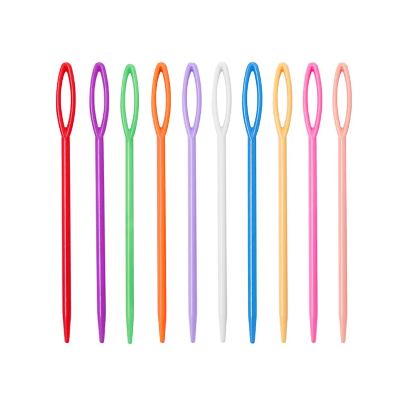 20PCS 7cm 9cm 15cm Colorful Plastic Knitting Needles Crochet Hooks Tapestry Wool Yarn Needles Children DIY Sweater Weaving Tools