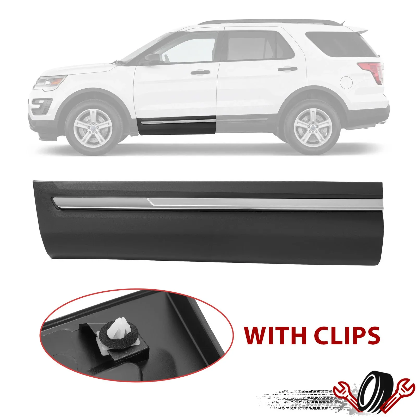 

Door Body Side Lower Molding Trim Front Left LH For Ford Explorer 2016-2019