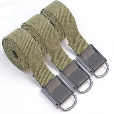 3 piezas de correas de sujeción de color verde militar para fijar carga, ideales para camping, deportes al aire libre y mochilismo.