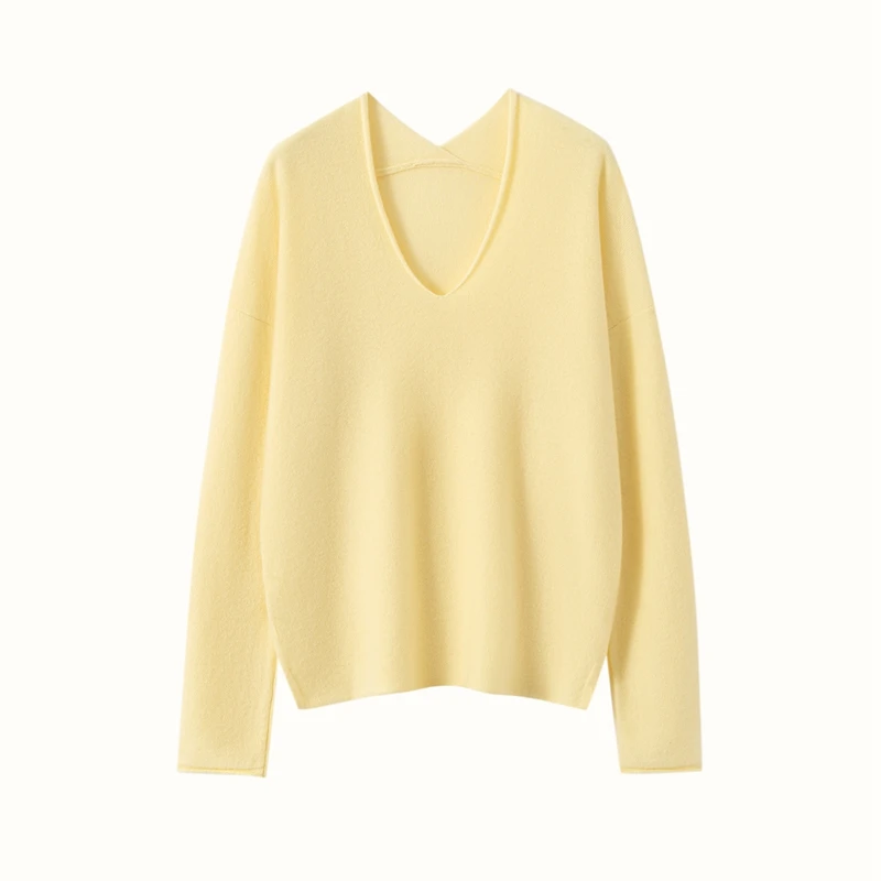 Heißer Verkauf 2025 Herbst und Winter Neue Frauen V-ausschnitt Pullover 100% Kaschmir Pullover Gestrickte Weiche Warme Jumper Tops Mädchen Kleidung