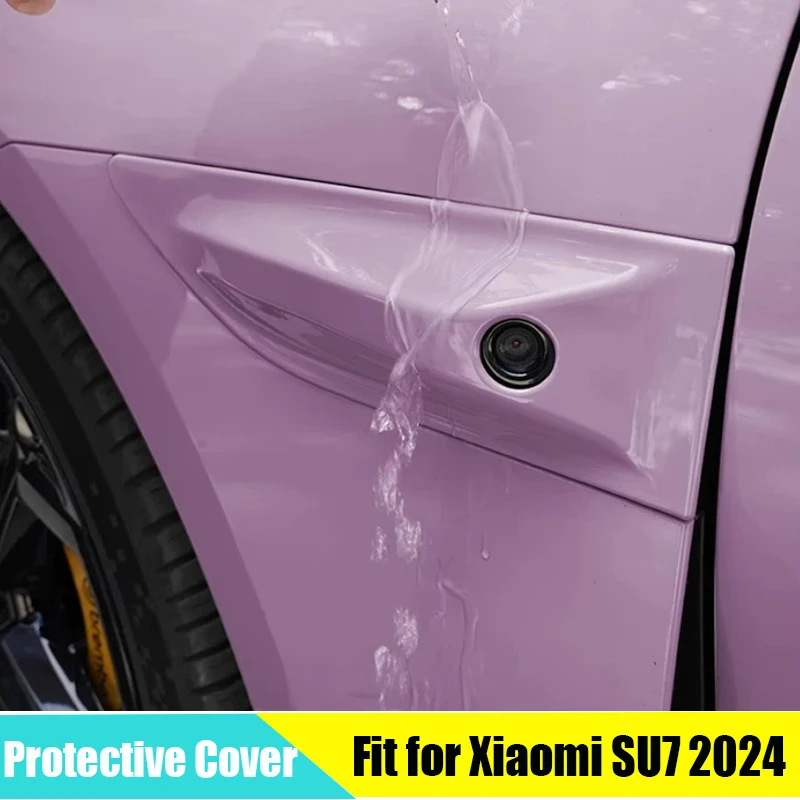 Car Leaf Panel Camera Protective Cover Suitable for Xiaomi SU7 2024-2025 Modified Auto Carbon Fiber Pattern Exterior Accessories