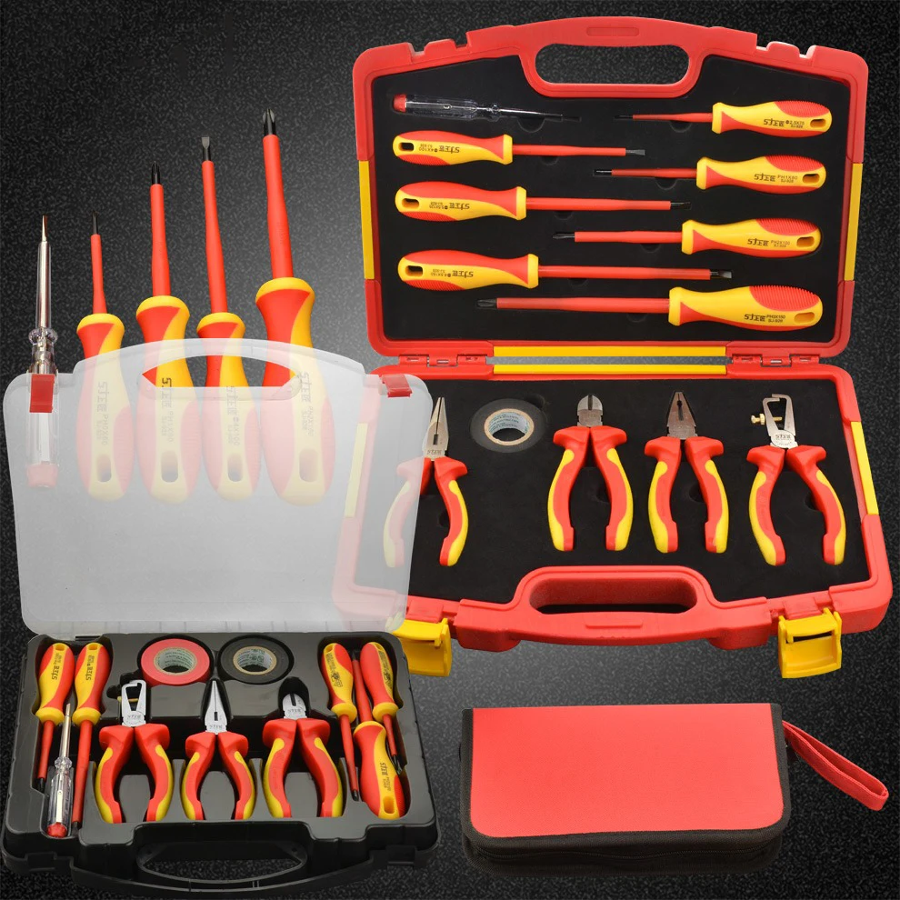Electrical VDE Insulation Screwdriver Set, Multifunctional Electrical Wire Pliers Insulation Tool Set