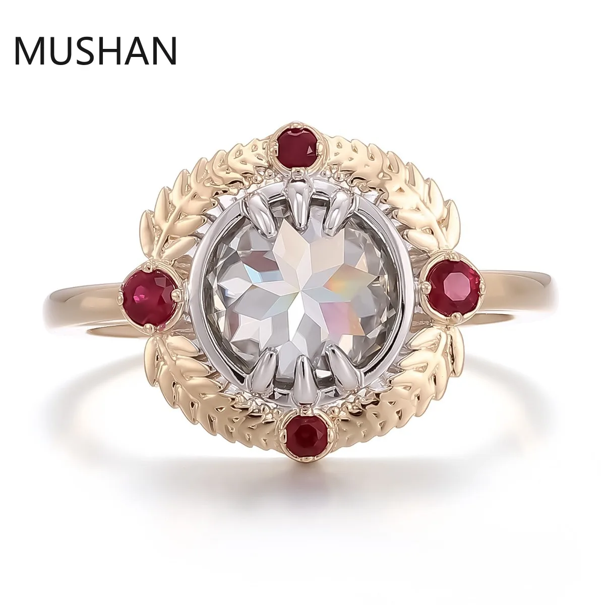 MUSHAN Luxury Custom 14K 18K Gold Rings Band Jewelry Women D Color Moissanite Diamond Lab Grown Gemstones Diamond Wedding Ring