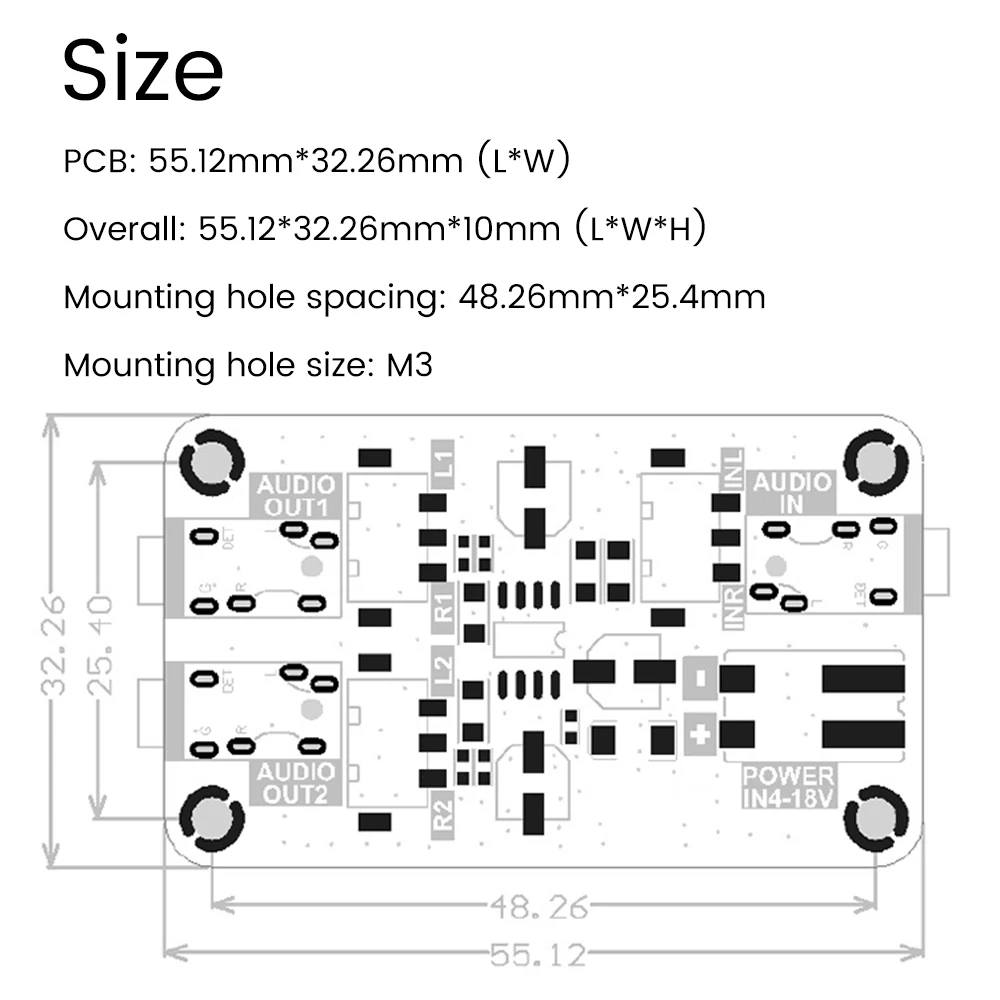 DC4-18V Audio Isolation Noise Reduction Module Audio DSP Common Ground Amplifier Board Car Audio DS Power Amplifier Board