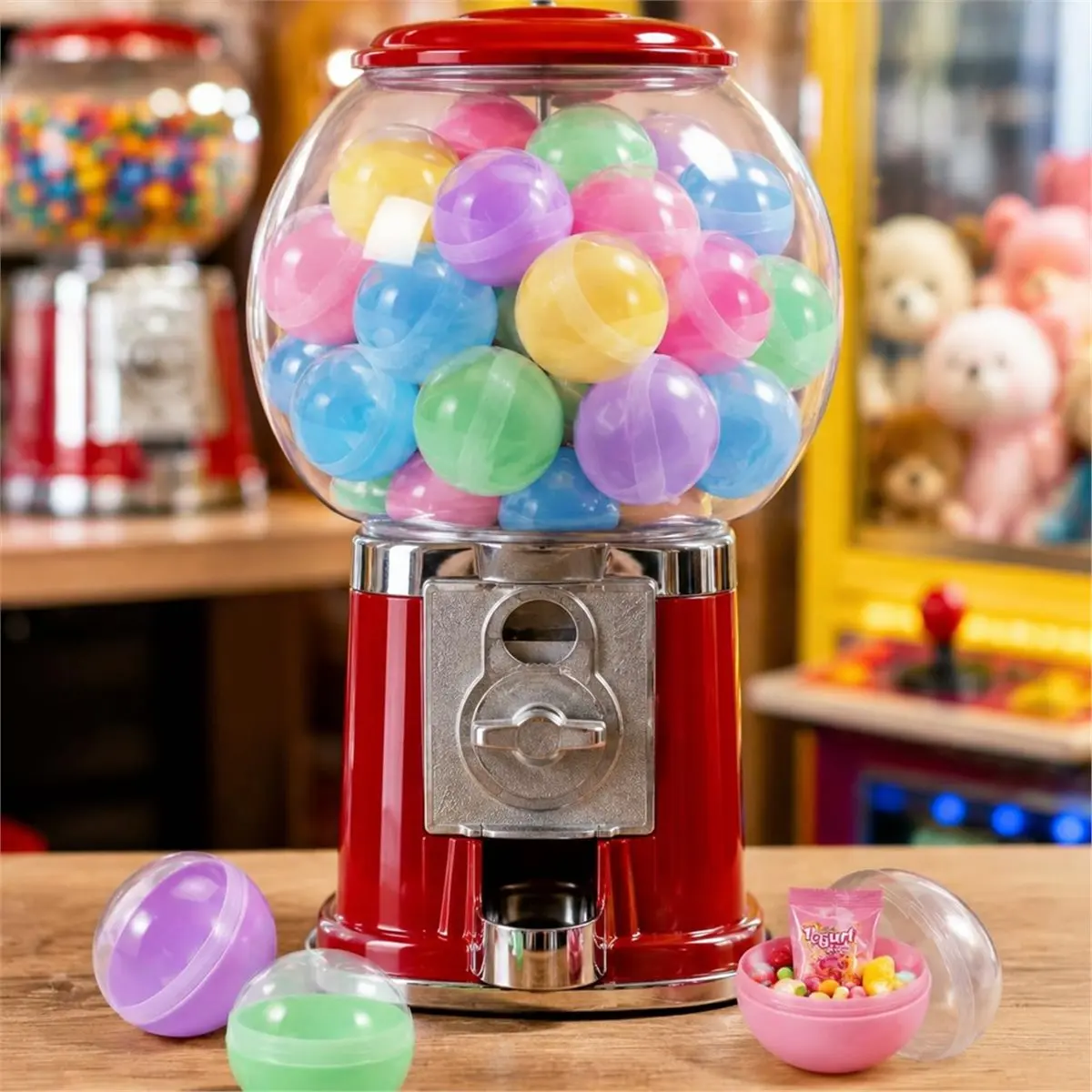 A1776K 50Pcs 3 Inch Empty Vending Machine Capsules, 75mm Plastic Gumball Balls for Easter Party Favors & DIY Crafts, Random SUMM