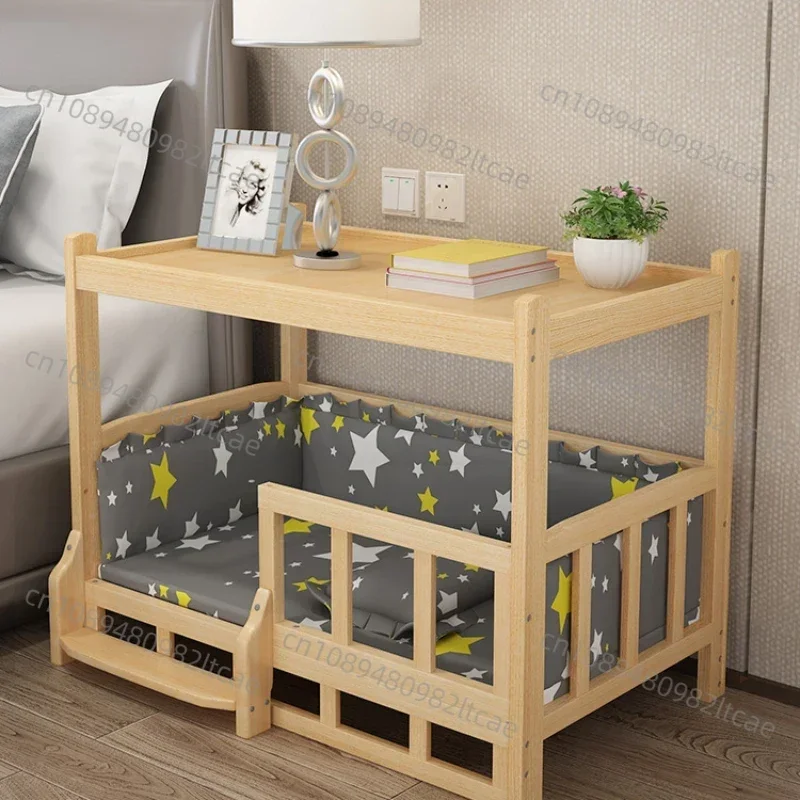 Dog Bed  Double Layer Solid Wood Above and Below The Ground  Summer Season Teddy Special Offer Bedside Table  Dog Nest Cat Bed