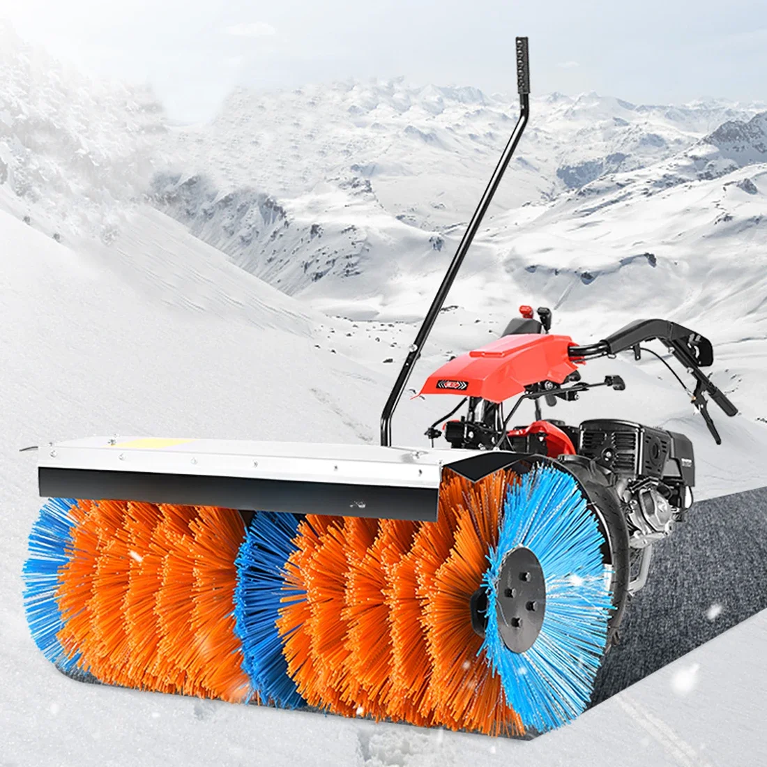 Fuel Hand-push Small All-gear Roller Brush Snow Remover Property Road Shovel Snow School Factory