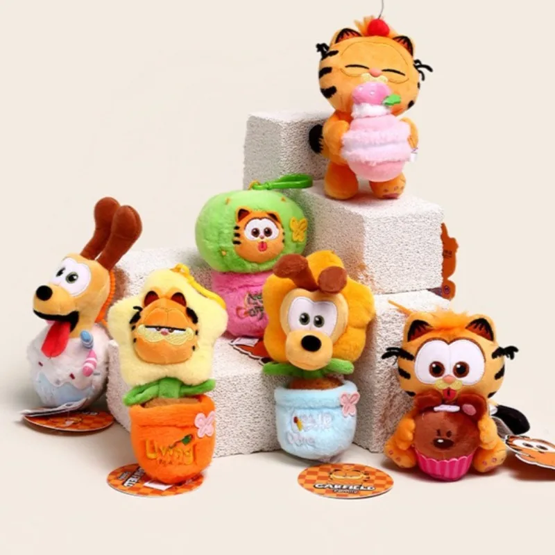 

Новая милая плюшевая подвеска-кукла Гарфилд и Оди из серии «Пончик-десерт», пушистая мягкая игрушка-украшение, подарок на день рождения