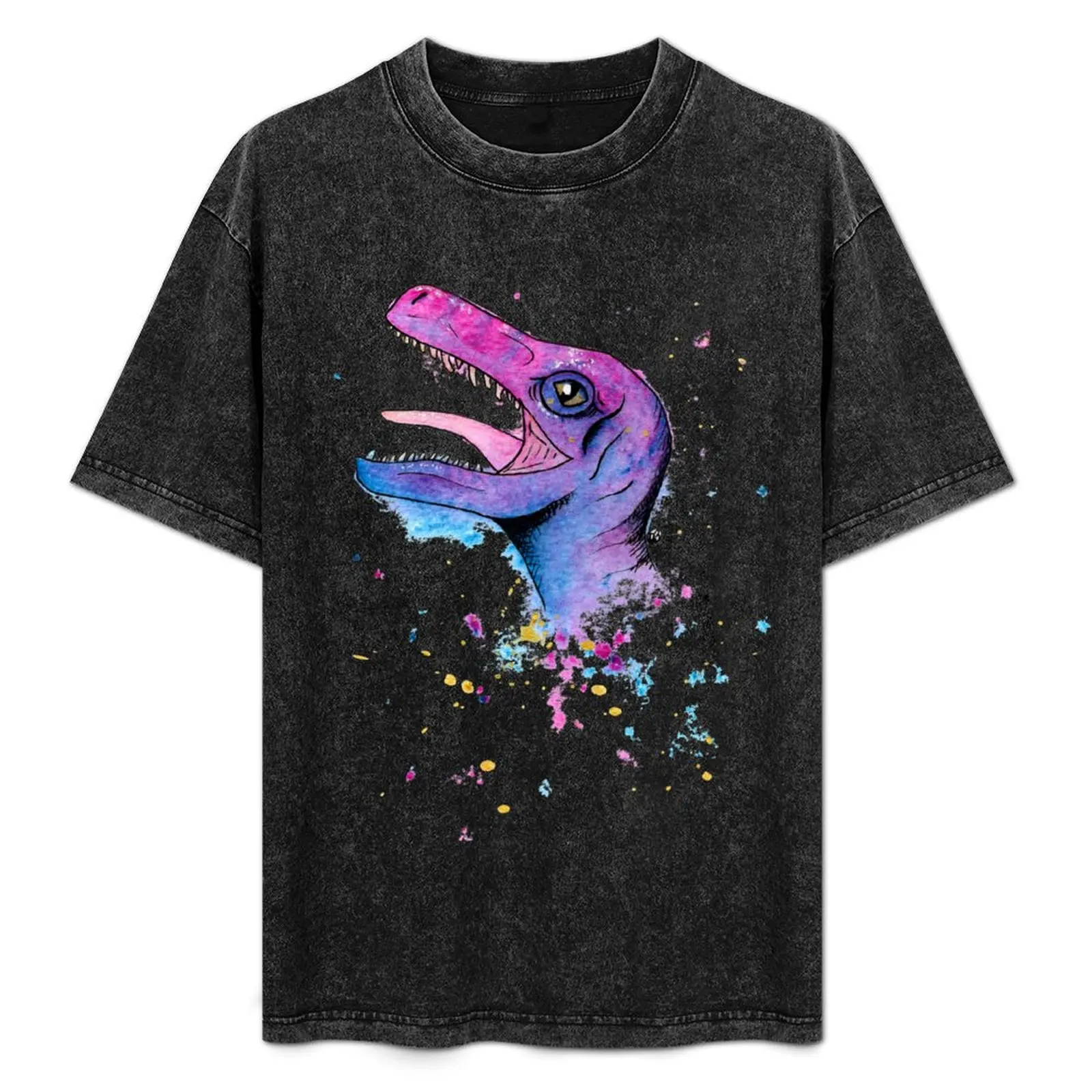 

Colorful Weird Splash Dinosaur T-Shirt plus sizes man clothes oversized t shirt shirts graphic tee men