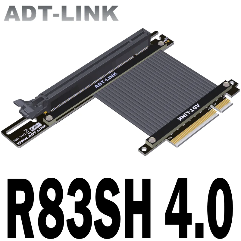 adt novo pcie 40x8 para x16 riser cabo rtx gtx placa grafica gen4 pci e 30 cabo de extensao 90 180 graus gpu jogo universal 01