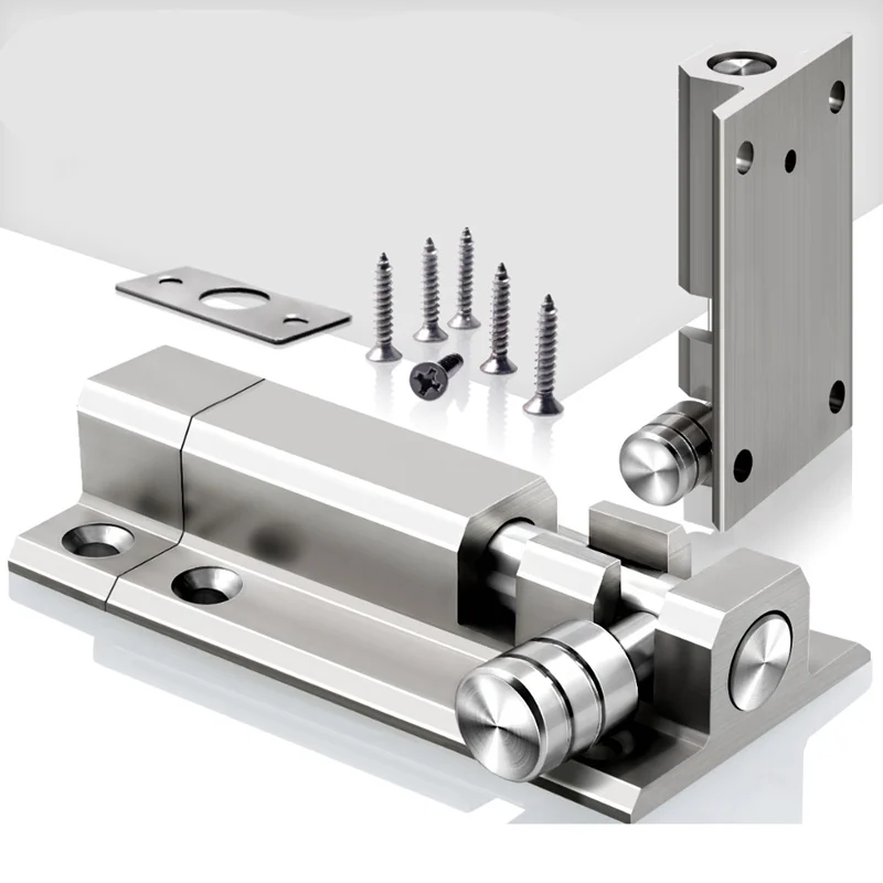 1 Set Stainless Steel Door Latch Safety Lock Bolt Sliding Door Window Latch Barrel Lock Bolt Security Bar Hardware