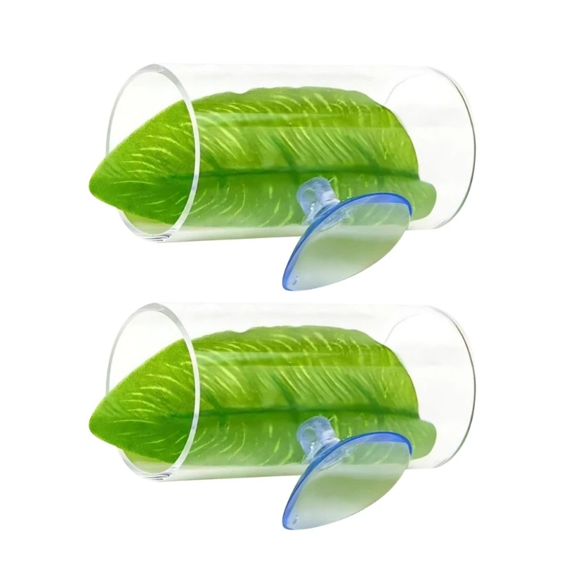 Betta Fish Shelter Tube with Natural Habitat Leaf Pad 2Pack Aquariums Hideaways