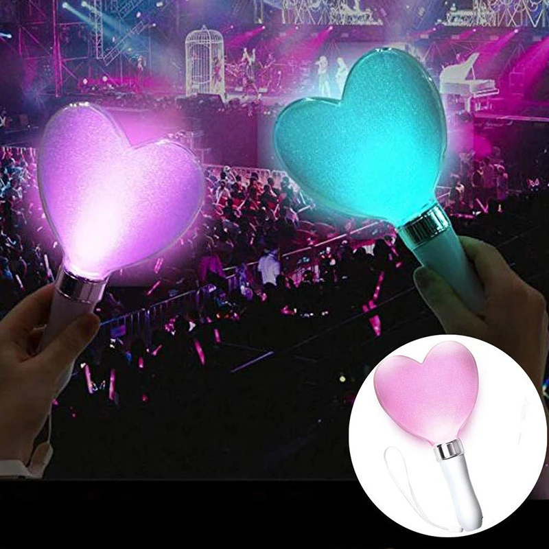 15 cores led brilho varas em forma de coração alimentado por bateria varas brilho festa de aniversário de casamento celebração concerto fluorescente