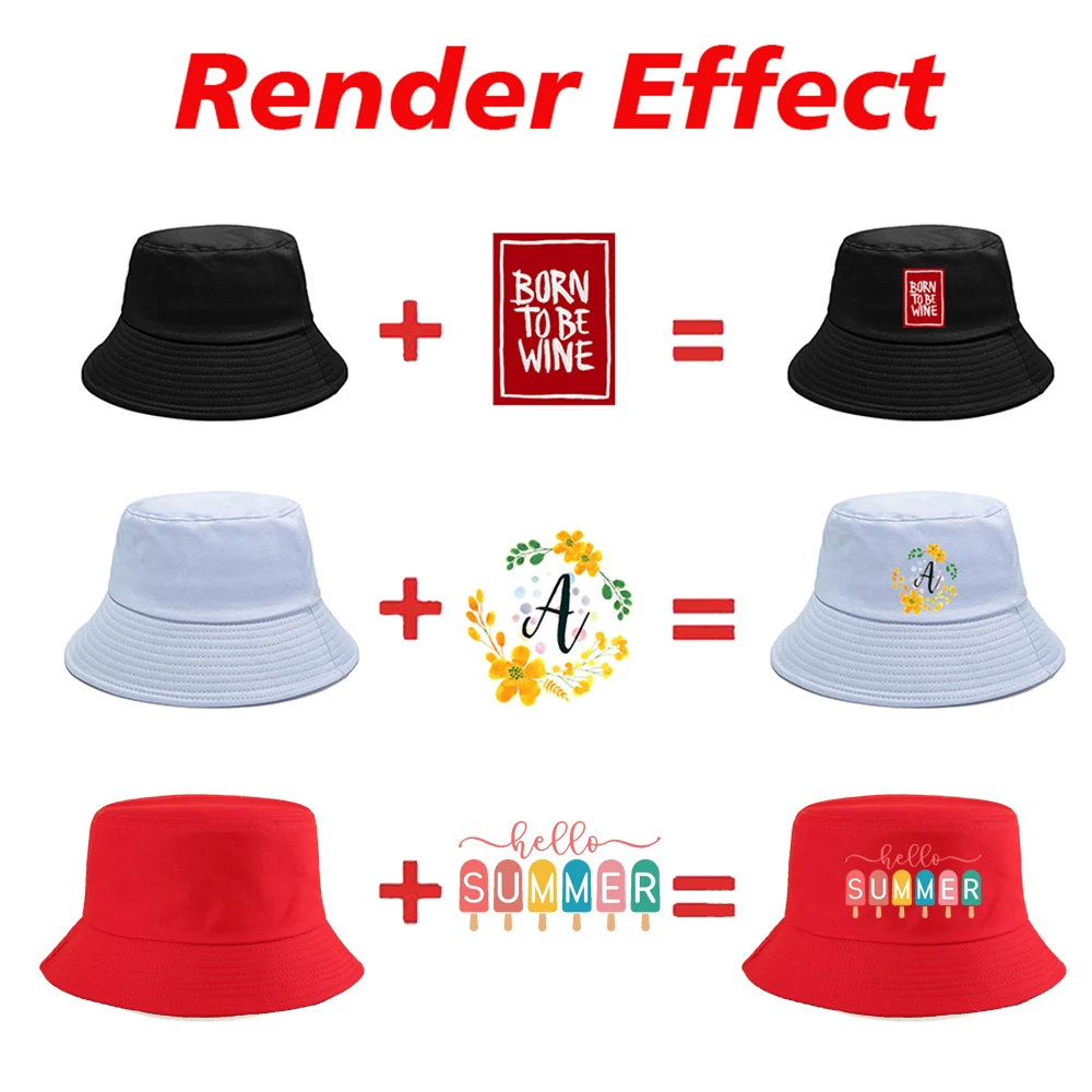 شعار مخصص اسم الصورة نص قبعة الصياد المواد المطبوعة مريحة دائم المألوف الإبداعية العصرية دلو القبعات #4