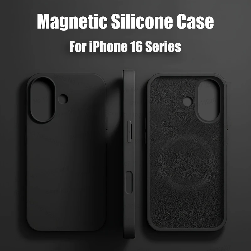 Magsafe-Funda de silicona líquida para iPhone, carcasa suave magnética con carga inalámbrica para modelos 16, 15, 14, 13, 12, 11 Pro Max, 16 Plus