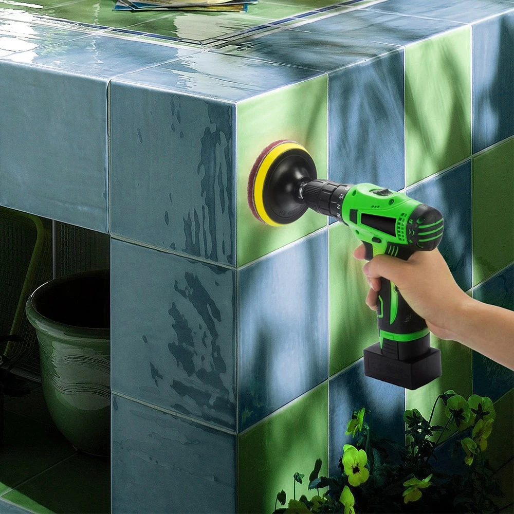 مجموعة فرش الحفر الكهربائية، أداة تنظيف كهربائية للبلاط والحمام والمطبخ والسيارة، وسادات تلميع للتنظيف العميق، مجموعة أدوات مكونة من 8 قطع #6