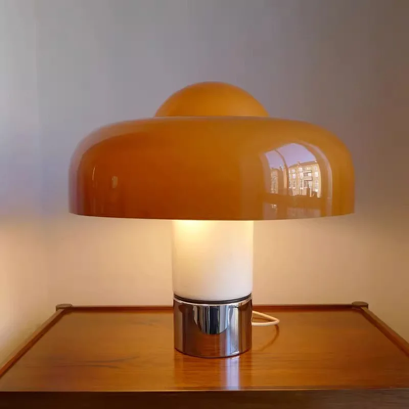 Modern Bedroom Bedside Table lamp Italian New Popular Designer Nordic Orange Mushroom Decorative Table Lamp