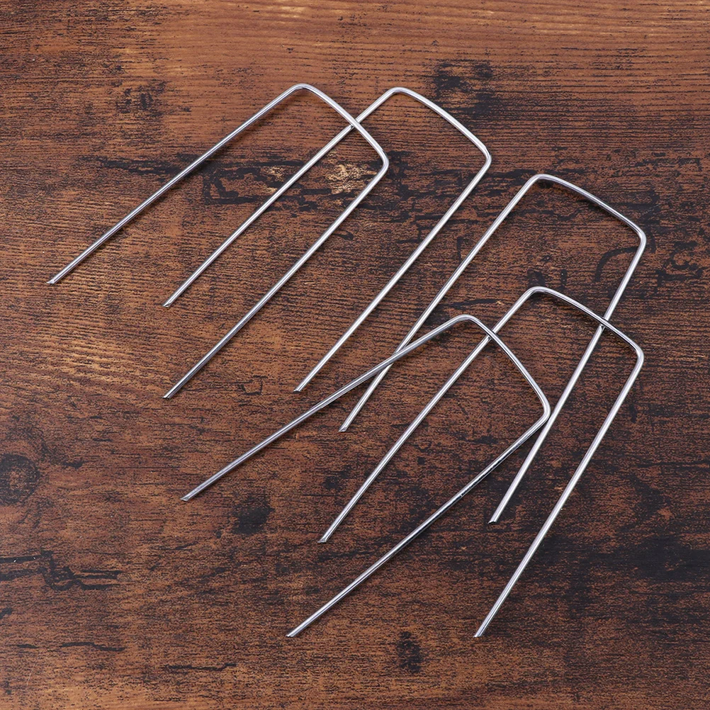 

100 Pcs Duty U-Shaped Nails Zinc Plating Garden Stakes Lawn Pegs Tent Anchor Garden Stakes Outdoor