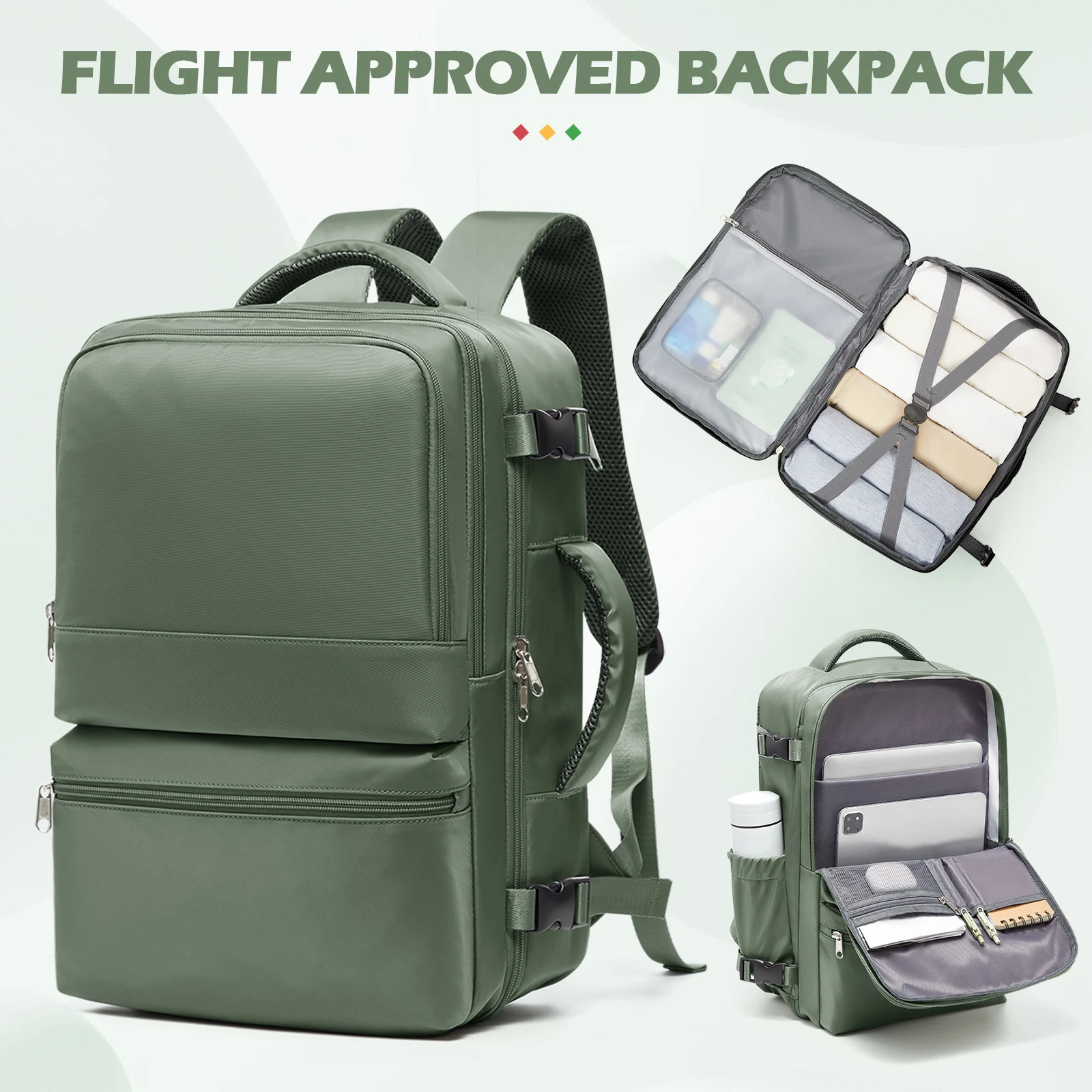 حقائب Ryanair Cabin مقاس 40 × 30 × 20 حقيبة ظهر للسفر تحت المقعد، حقيبة ظهر مريحة للاستخدام الخارجي للنساء حقيبة كتب للكمبيوتر المحمول للتخزين في المدرسة