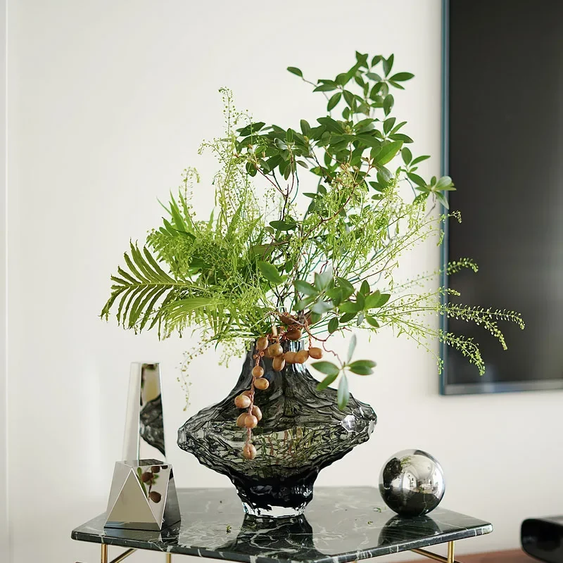 Nordic Valley Glass Vase Irregular Personalized Creative Home Decoration Craft Flower Arrangement Ornaments