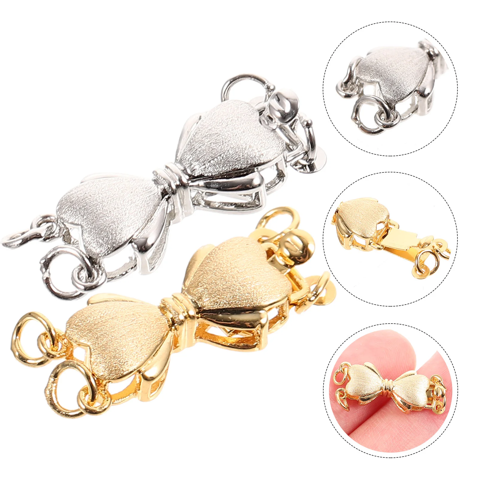 

2Pcs Pearl Necklace Clasp Metal Connector Smooth Surface Jewelry Clasps for DIY Bracelet Necklace Making Supplies