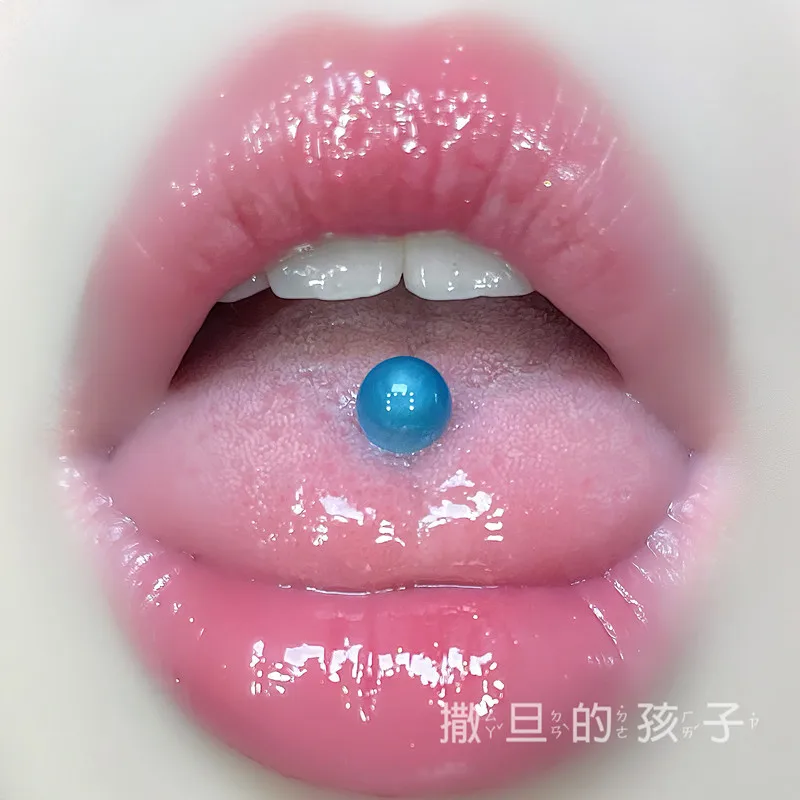 Fashion Tongue Nail Opal Transparent Titanium Tongue Rings Barbell Tongue Piercing Lengua Jewelry for Women Earrings Stud