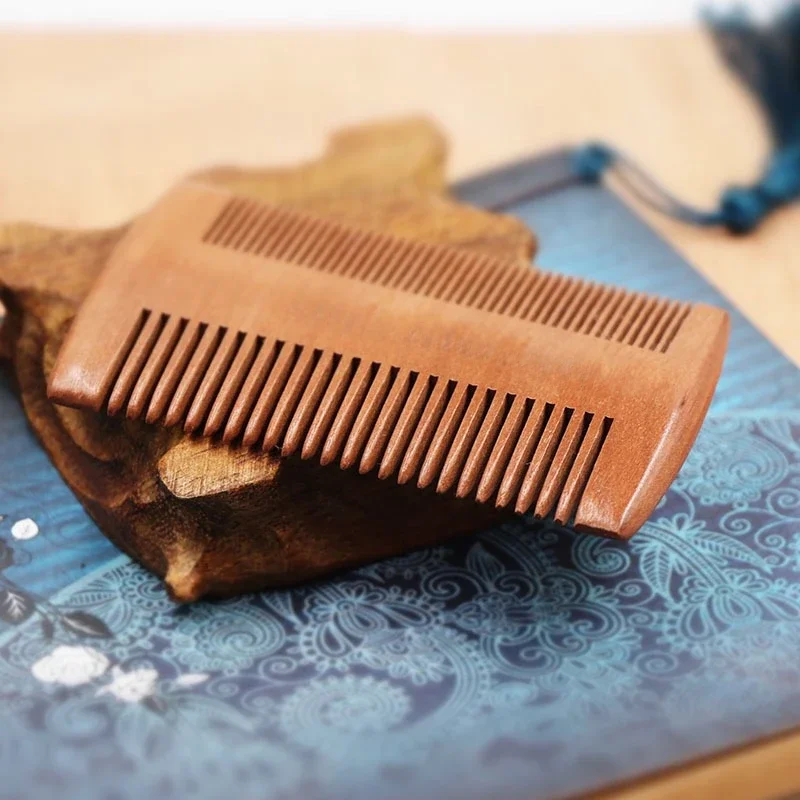 Pocket Wooden Comb Natural Black Gold Sandalwood Super Narrow Tooth Wood Combs No Static Lice Beard Comb Hair Styling