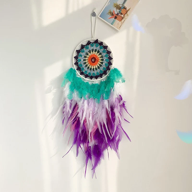 

Bohemian Multicolored Feathers Dream Catcher Wall Hanging Home Decorations Bedroom Pendants Home Accessories For Festival Gifts