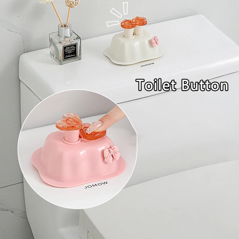 Prensa de inodoro en forma de corazón de flores, botón de descarga de tanque de agua, asistente de botón de inodoro, manija de puerta de Arte de uñas, decoración del hogar