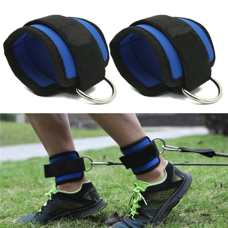 

D-Ring Ankle Anchor Strap Buckle Belt Gym Attachment Foot Support Protector Leg Strap Lifting Fitness Rope Exercise Band Guard