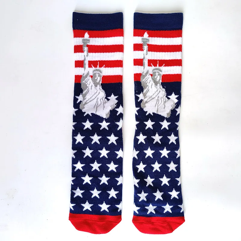 Men Socks With Statue of liberty Eagle/Map/USA Letters Pattern High quality fabric Novelty Hip Hop Trend Socks