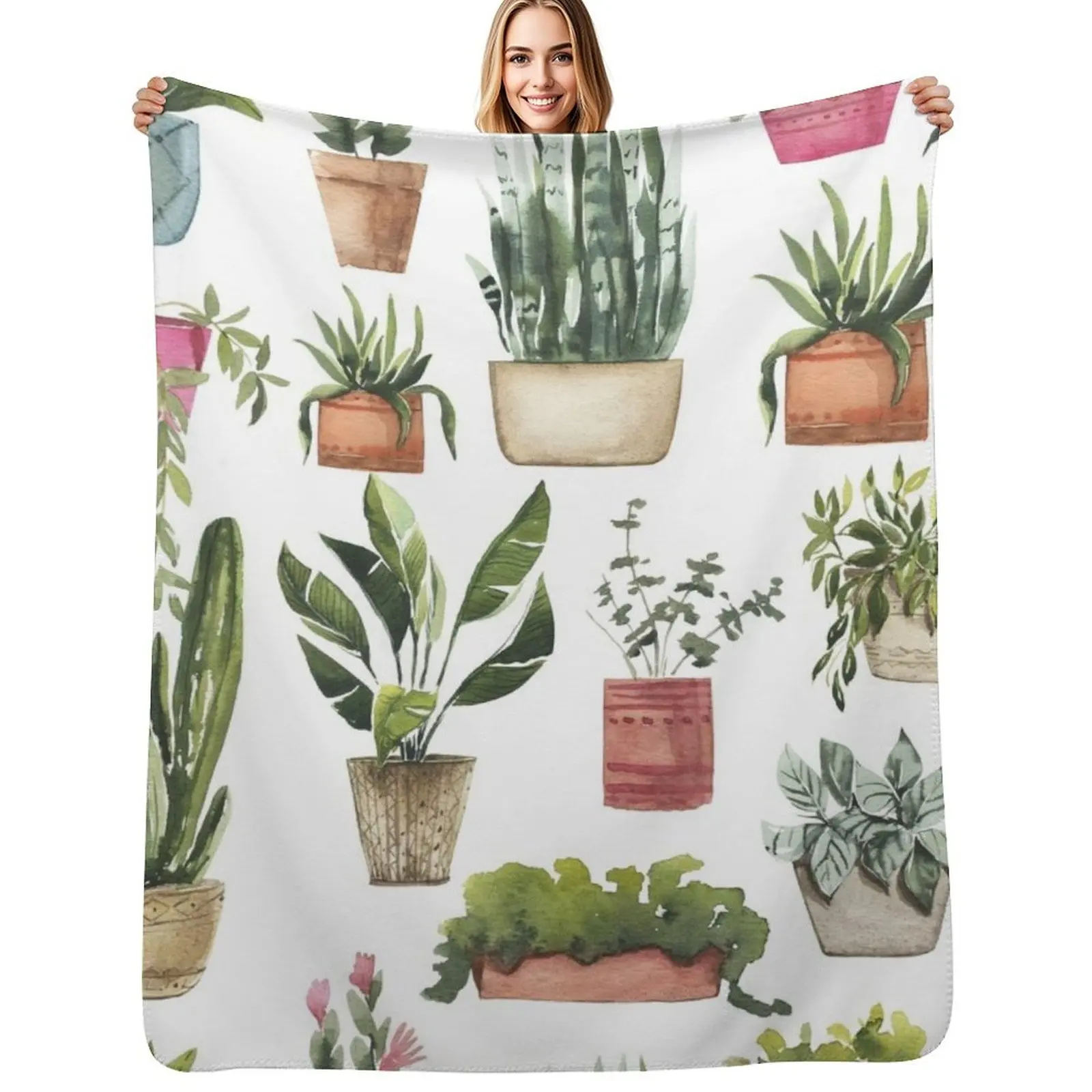 plants Throw Blanket Lightweight Cozy Blanket for Bed Sofa