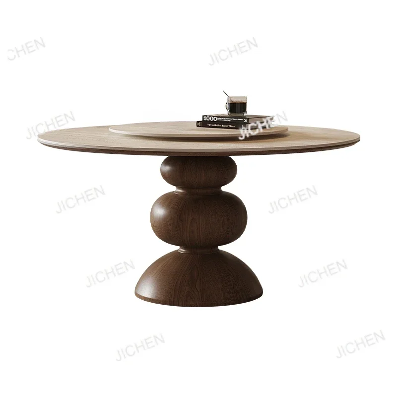 

Restaurant White Dining Tables Wooden Round Nordic Modern Kitchen Set Tables Chairs Center Luxury Mesa Comedor Home Furniture