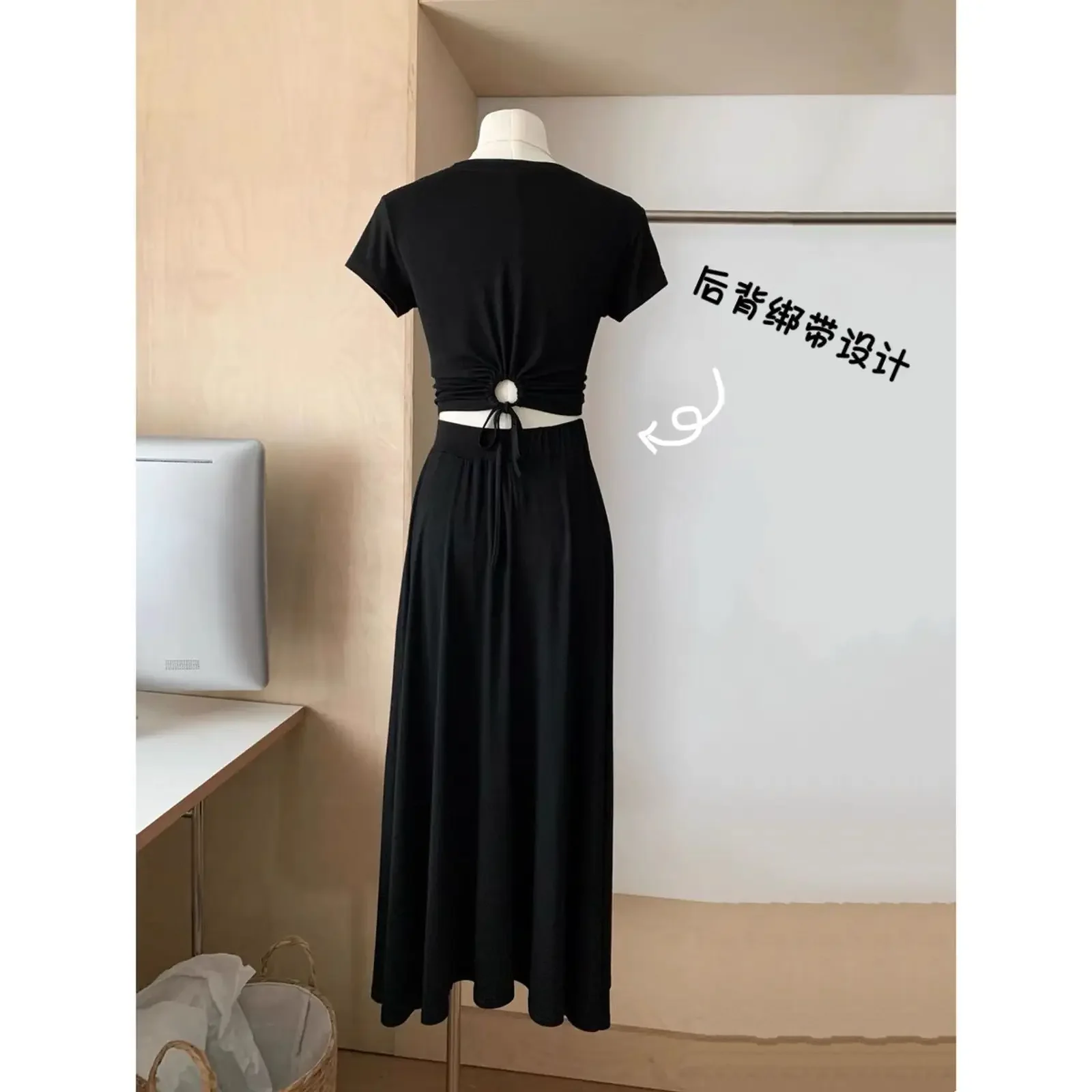 Dress Set Women Two Pieces High Waist Midi Skirt Tank Zipper Pleated Crop Top Korean-style Hotsweet Girls Slimfloral Cozy Summer